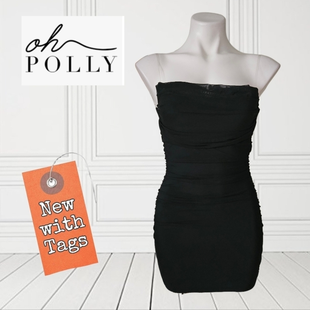NWT/oh Polly Ruch Bodycon Mini Dress